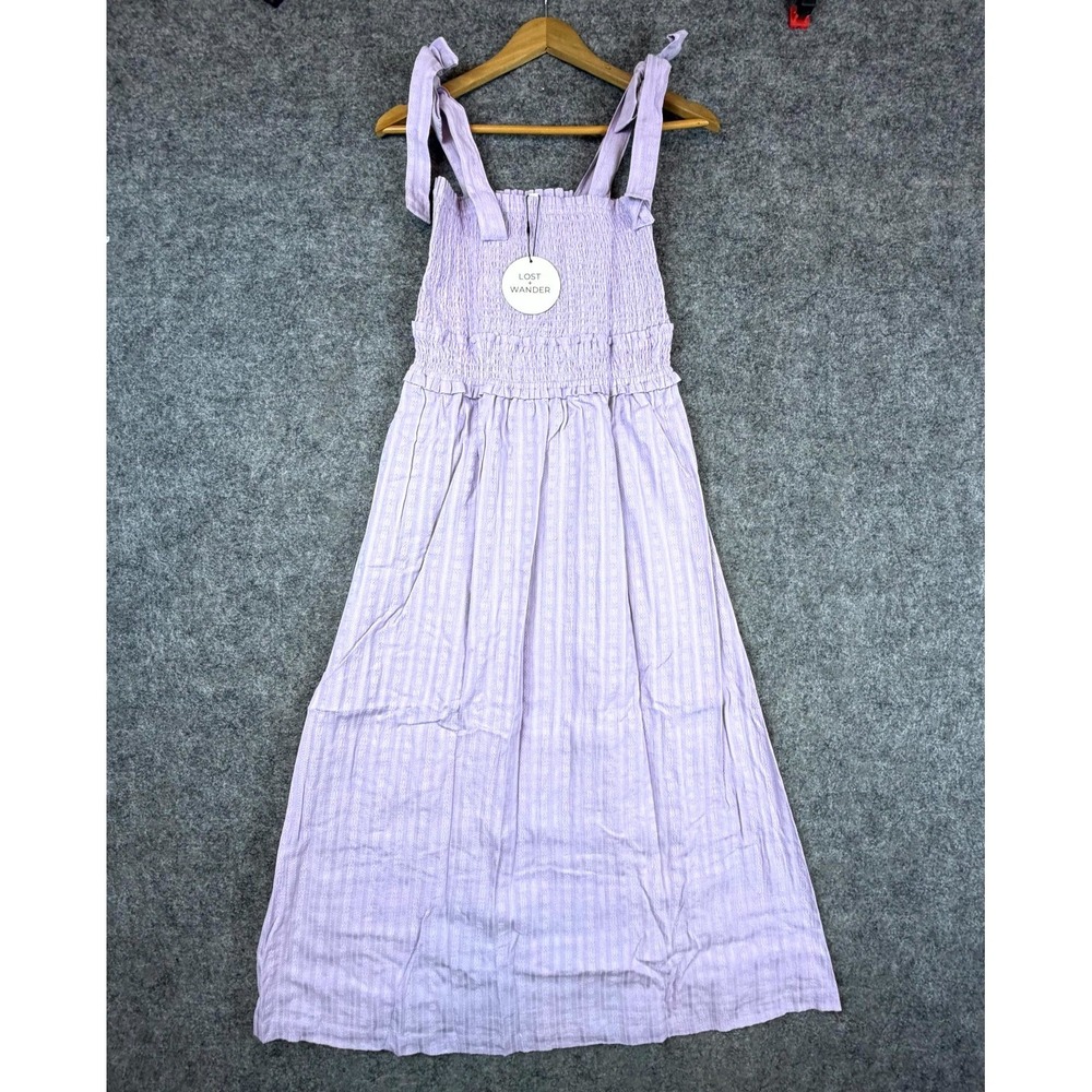 Lost + Wander Revolve Angel in Disguise Maxi Dress Womens XS Lavender Smocked